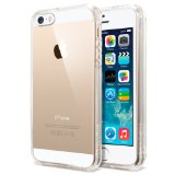 iPhone 5S Case Spigen AIR CUSHION Screen Shield Apple iPhone 5S Case Bumper ULTRA HYBRID Series Crystal Clear 1 Premium Japanese Screen Protector  2 Design Graphics Included Air Cushioned Bumper Case with Scratch-Resistant Clear Back Panel for iPhone 5S  5 - ECO-Friendly Packaging - Crystal Clear SGP10640
