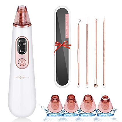 Blackhead Remover Pore Vacuum facial Cleaner LED display Black Head Cleaning Tool Chargeable Suction Skin Cleanser with Acne Extractor Kit