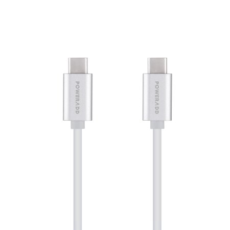 Type C Cable, Poweradd USB C To C Charge and Sync Cable with 2 USB-C 3.1 Male Reversible Connector 6.6 Ft/2m for Type C Supported Devices - Silver