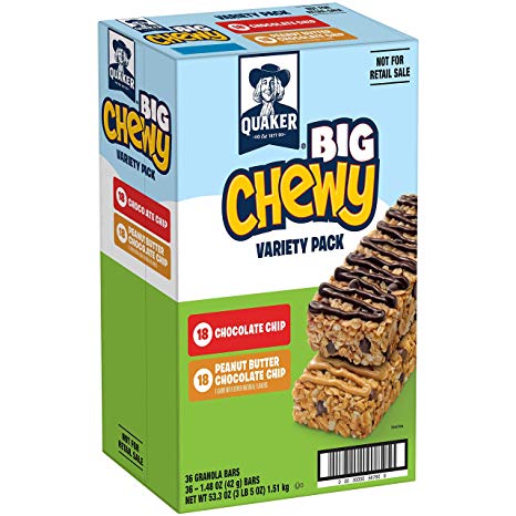 Quaker Big Chewy Variety Pack, 36 Count