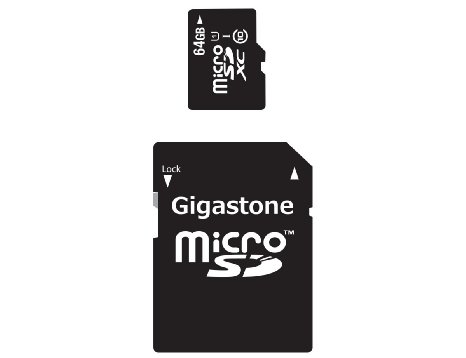 Gigastone MicroSDXC 64GB C10 U1 up to 48MB/s with SD Adapter (GS-2IN1X1064G-R)