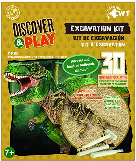 T-Rex Dinosaur Excavation Tools-Wooden Excavationtools-Fun and Classic Games-Child Science kit-Discovery Fossil Dig Great Science, Archeology, Paleontology Gift for BoysandGirls|(T-Rex)(4002)