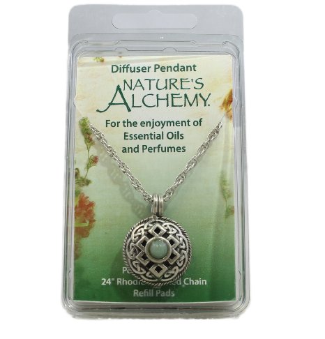Natures Alchemy Celtic Green Amazonite Antiquity Diffuser Pendant Necklace
