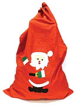 Giant Deluxe Felt Christmas / Xmas Santa Sack 90cm x 62cm with Santa on the sack (i.e. Stocking Ideal Pre- Christmas Gift) by Concept4u