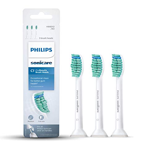 Genuine Philips Sonicare ProResults Brush Heads, HX6013/31, White, FFP