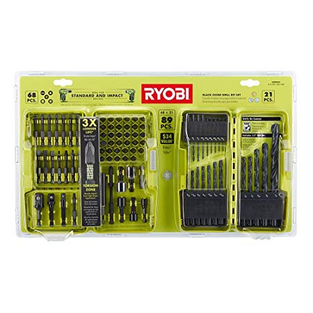 Ryobi AR2079G 68 Piece Drill / Driving SpeedLoad Bit Kit w/ 21 Piece Black Oxide Twist Drilling Set