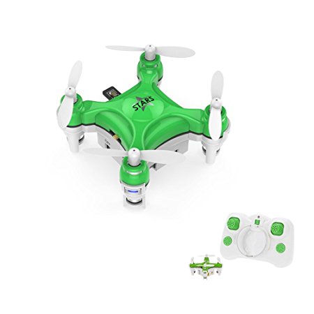 Cheerson CX-STARS - The World's Smallest Mini RC Drone 2.4G 4CH 6 Axis Gyro Headless Mode 3D Flips Quadcopter (Green)