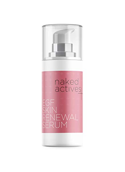 Naked EGF Serum for Skin Hydration and Renewal. Anti Aging Epidermal Growth Factor Moisturizer with Vitamin C and Hyaluronic Acid (1 Fl Oz)