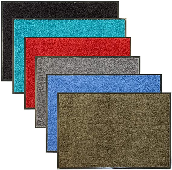FB FunkyBuys Dirt Trapper Mat - Non Slip Mats for Indoor and Outdoor | Washable Barrier Door Mat for Front Door Carpet and Floor Mat | Absorbent Entrance Mat (Turquoise, 60 X 90)