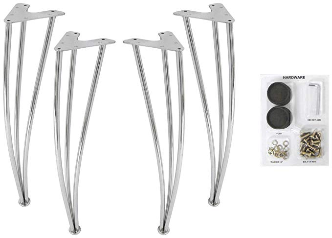 DHP Bentwood Chrome Legs, Set of 4 Chrome Legs. DHP Bentwood Table top Sold Seperately