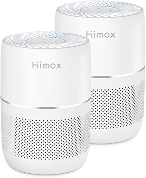 Himox Air purifiers for Home Allergies and Pets with True H13 HEPA Filter,Remove 99.97% Smoke Dust Mold Pollen,4-Stage Filtration,Portable HEPA Air Purifier for Bedroom Medium Room | H08 [2Pack]