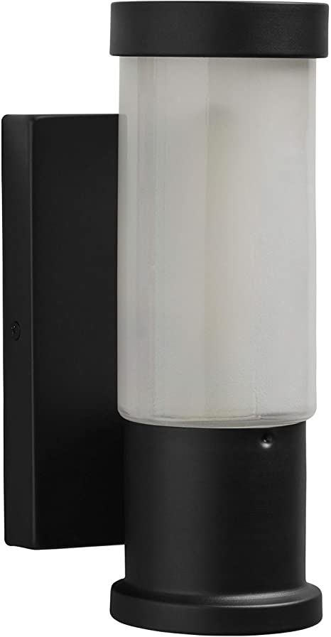 Rivet Cylindrical Wall Sconce With LED Light Bulb - 4.73 x 4.32 x 9.73 Inches, Black