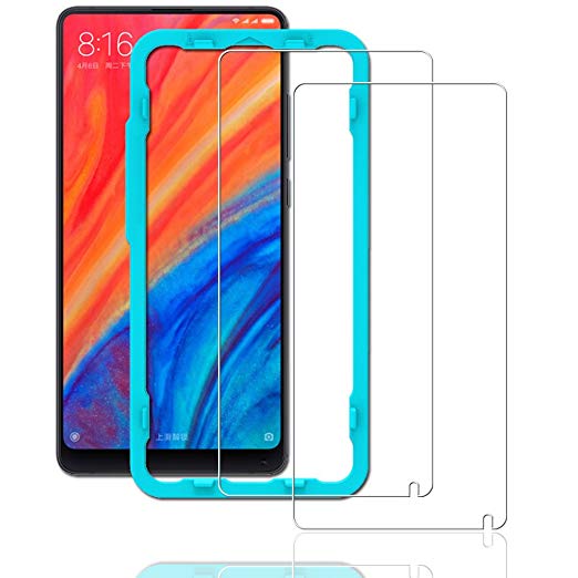 Ibywind [2PCS Pack] Xiaomi Mi Mix 2S Screen Protector,**Bubble Free Installation Applicator Tempered Glass Screen Protector [Anti-Fingerprint] For Xiaomi Mix 2S-Transparent