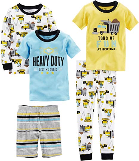 Carter's Baby Boys' 5-Piece Cotton Snug-fit Pajamas