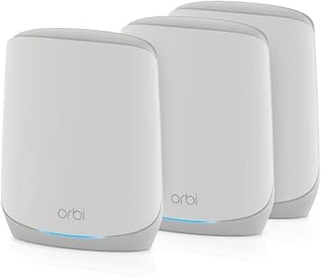 NETGEAR Orbi Tri-Band Wi-Fi 6 Mesh System RBK763S Router with 2 Satellite Extenders (Coverage up to 7,500 sq. ft, 75 Devices, AX5400 Up to 5.4Gbps)