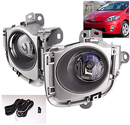 ZMAUTOPARTS Toyota Prius Bumper Driving JDM Chrome Fog Light Lamp Kit W/Harness Switch