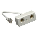 Uxcell a09070900ux0060 2-Way RJ11 US Telephone Plug to RJ11 Socket Adapter and Splitter for Landline Telephone