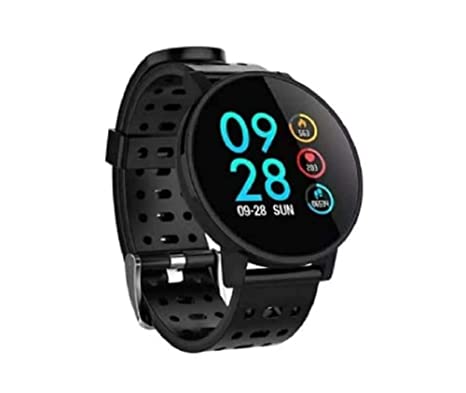 Chic A8 Round Dial Smart Watch for Kids with Single Point Touch Function, OLED Display, 4-5 Days Battery Life, Activities Tracker, Sleep Quality Information, Measure BP & Heart Rate (Black)