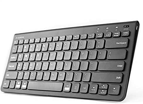 SANWA Multi-Device Bluetooth Keyboard, Rechargeable, Wireless Ultra Slim, Small Size with Pantograph Keys, Compatible with iOS Windows Android, for Computer PC Laptop MacBook iPad Smartphone Tablet