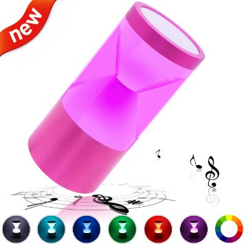 LED Bluetooth Speakers, Zdatt Portable Aluminium Alloy Dynamic Color Changing Bluetooth Wireless Speaker, Powerful Sound Support TF Card with 3 LED Lights Mode for iPhone Samsung Tablet and More-Red