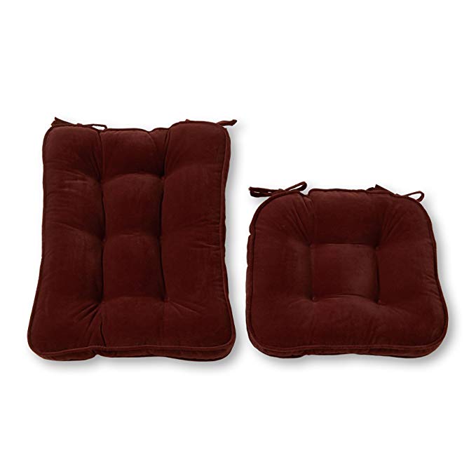 Greendale Home Fashions Standard Rocking Chair Cushion Hyatt Fabric, Burgundy