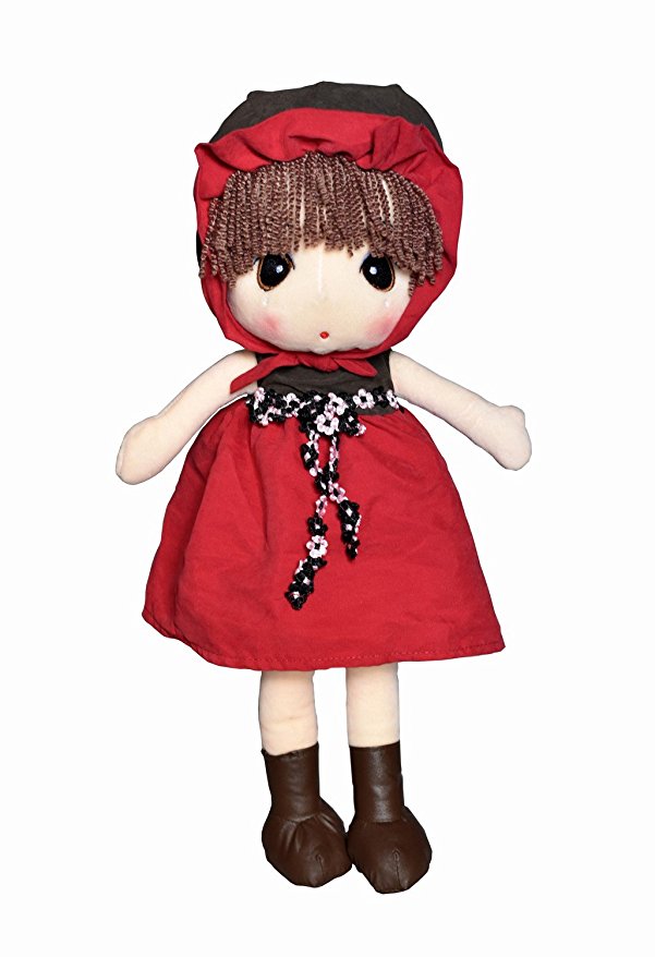 HWD 16 inches Stuffed Plush Girl Toy Doll.Good Dolly Gift For Kids,baby,children,lover.(Red)
