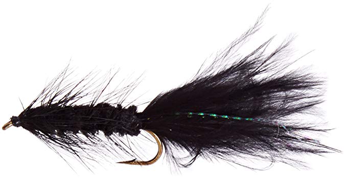 Flies Direct Wooly Bugger Black Assortment 1 Dozen Trout Fishing Flies