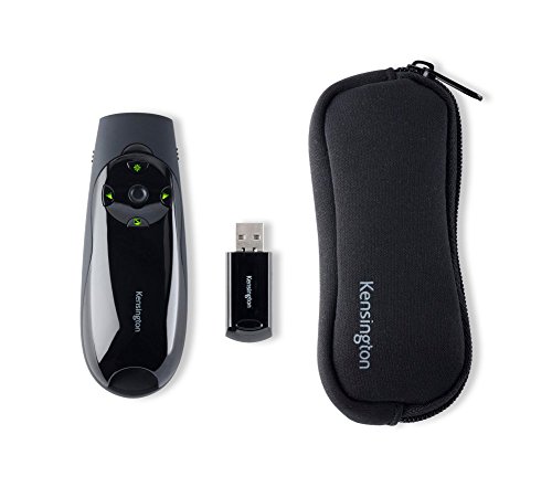 Kensington Presenter Expert Green Light Wireless Presenter with Cursor Control, Joystick and Backlight Buttons - Black