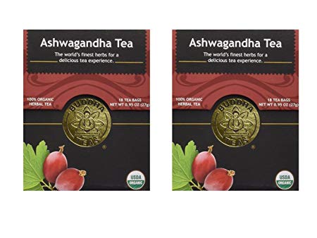 Ashwagandha Root Tea - Organic Herbs - 18 Bleach Free Tea Bags (Pack of 2)