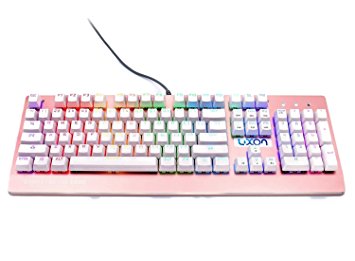 LUXON Mechanical Keyboard, Luxon Fully RGB Backlit Gaming Keyboard (Rose Gold)