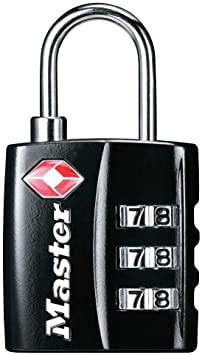 Master Lock Padlock, Set Your Own Combination TSA-Accepted Luggage Lock, 1-3/16 in. Wide, 4680DBLK