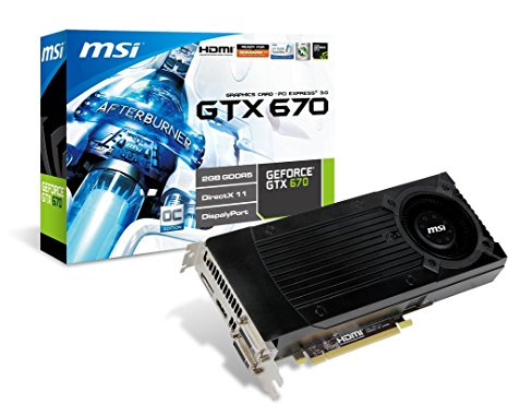 MSI N670GTX-PM2D2GD5/OC GeForce GTX 670 2 GB 256-bit GDDR5 PCI Express 3.0 x16 HDCP Ready SLI Support Video Card (N670GTX-PM2D2GD5/OC)