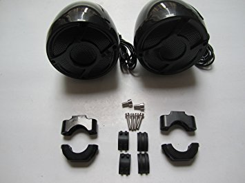 3 Inch Marine Grade Motorcycle Handlebar Speakers W/handle Bar Brackets (7/8-2 1/2 Inch Bars) Black