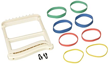 Sammons Preston-56574 Rolyan Basic Ergonomic Hand Exerciser, Strengthening Device for Fingers, Hands, and Thumbs, Comes with 4 Pairs of Graded Rubber Bands with Progressive Difficulty, White