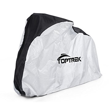 Toptrek Bike Cover Waterproof for Outside Storage - Bicycle Cover with 210D Oxford Fabric Extra Large (200*110*70 CM) Resistant Rain Dust Snow UV Protection