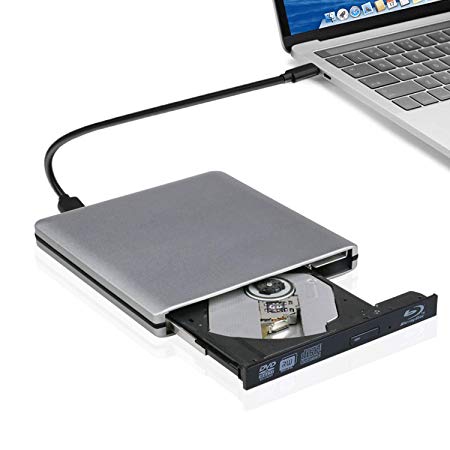JOTEC External USB 3.0 6X Blu-ray Player Blu-ray Combo Drive DVD cd Burner Drive Compatible for New iMac MacBook pro OS and Windows 7 8 10 PC (Grey)