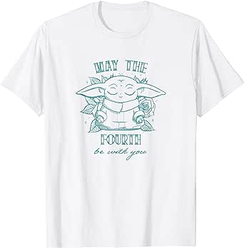 Star Wars May The Fourth Be With You Grogu Line Art T-Shirt