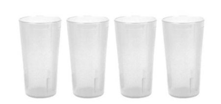 32 oz Ounce Restaurant Tumbler Beverage Cup Stackable Cups Break-Resistant Commmerical Plastic Set of 4 - Clear