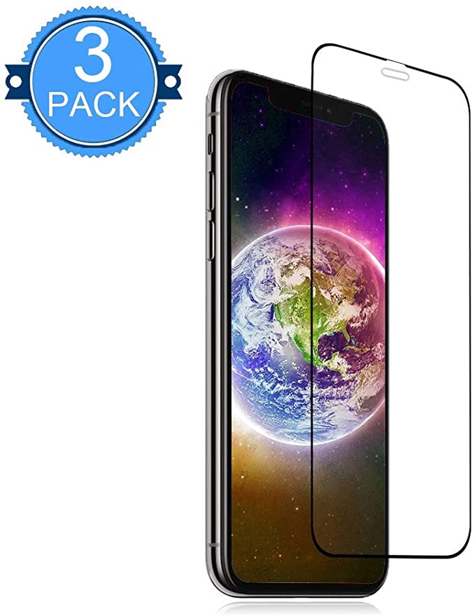 [3 Pack] iPhone Xs/X Glass Screen Protector Pal-Xiboe Screen Protectors [9H Hardness][Full Cover][No Bubbles] Compatible with Apple iPhone Xs/X [5.8Inch]