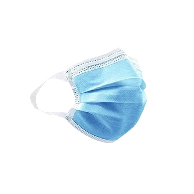 JO 3 Ply Disposable Mask With NOSE PIN Melt Blown Mask I Most Comfortable broad Elastic Ear Loop I Surgical Mask With Melt Blown Fabric Layer