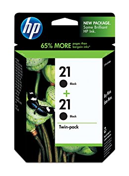 HP 21 Black Original Ink Cartridges, 2 pack (C9508FN)