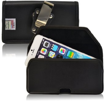 Turtleback Apple iPhone 6S and iPhone 6 Holster Black Leather Case with Metal Belt Clip - Made in USA