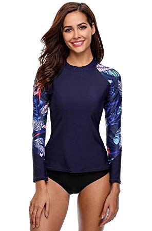 ATTRACO Rashguard for Women Long Sleeve Swimsuit Swim Shirts UV Sun Protection