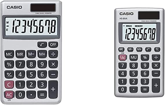 Casio SL-300SV Solar Powered Standard Function Calculator & HS-8VA, Solar Powered Standard Function Calculator