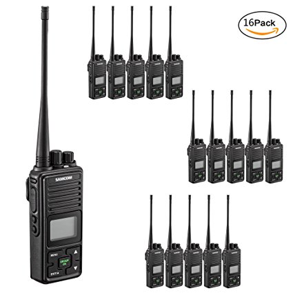 Samcom FPCN10A Walkie Talkie 20 Channel Wireless Intercom with Group Button two way radio,UHF 400-470MHz with 2.5 Miles Range (Pack of 16)