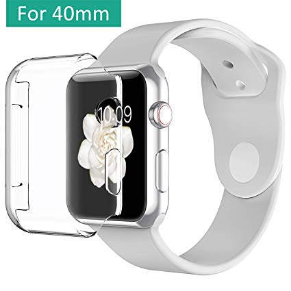 Bovon for Apple Watch Series 4 Screen Protector (40mm), iWatch 4 Case [3D Touch] [All Around Protective] [Ultra Clear] Soft TPU Cover Bumper for 2018 New Apple Watch 4