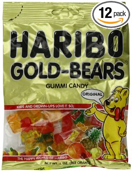 Haribo Gummi Candy, Original Gold-Bears, 5-Ounce Bags (Pack of 12)