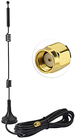 Eightwood External WiFi Antenna 2.4G/5G/5.8G 12dBi RP-SMA Adapter Magnetic Base RG174 Extension Cable 3m Compatible for Wifi Router Home Security Camera Wifi Card Wireless PCI Cards Bluetooth