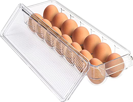 Utopia Home Egg Container For Refrigerator - 14 Egg Container With Lid & Handle, Egg Holder For Refrigerator, Egg Storage & Egg Tray (Pack of 1)