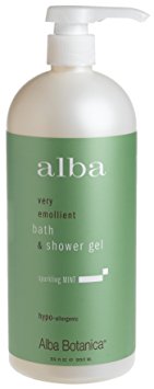 Alba Botanica, Body Bath Gel, Sparkling Mint, 32 oz